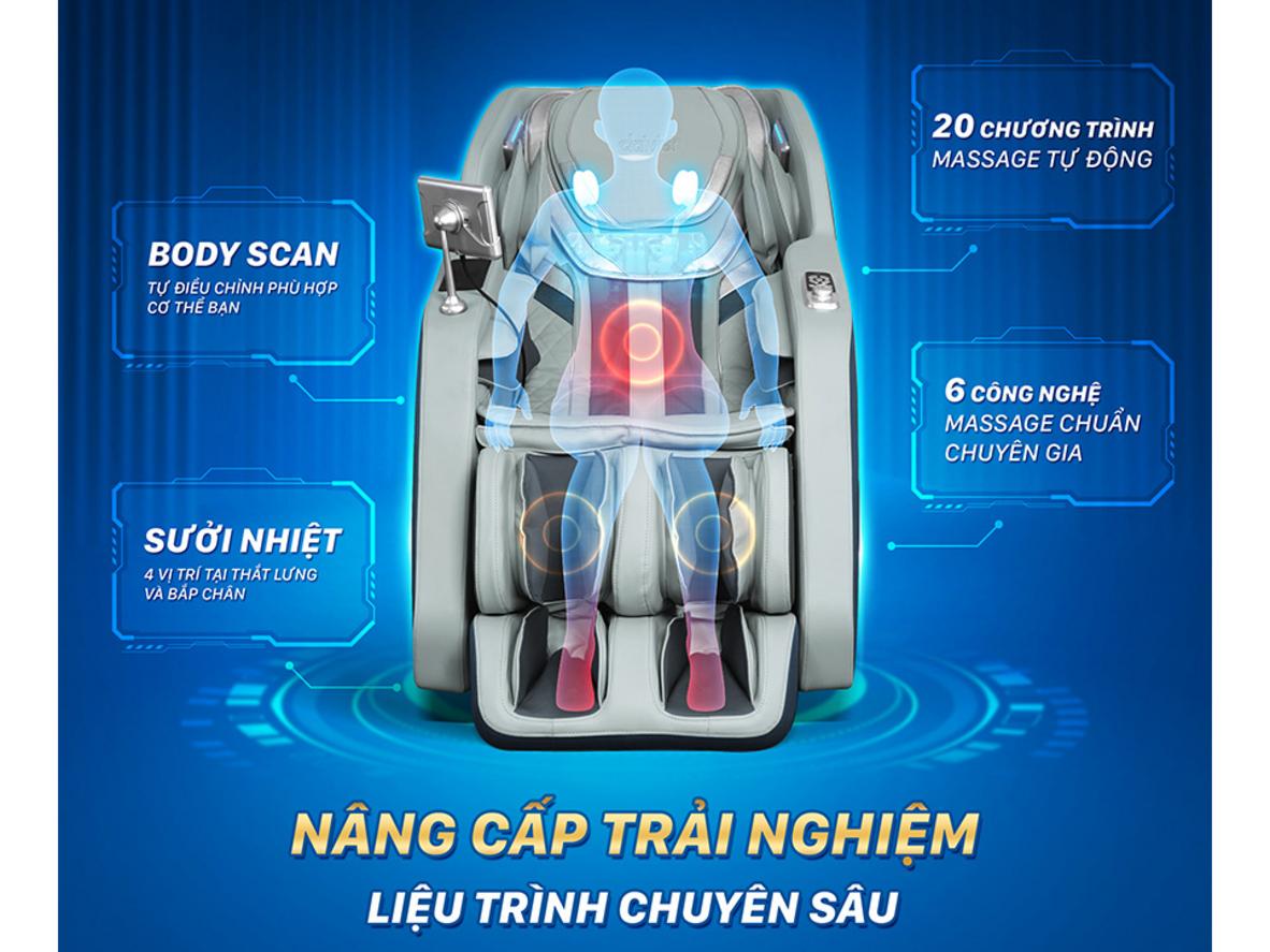 Trục SL 120cm và tư thế massage không trọng lực