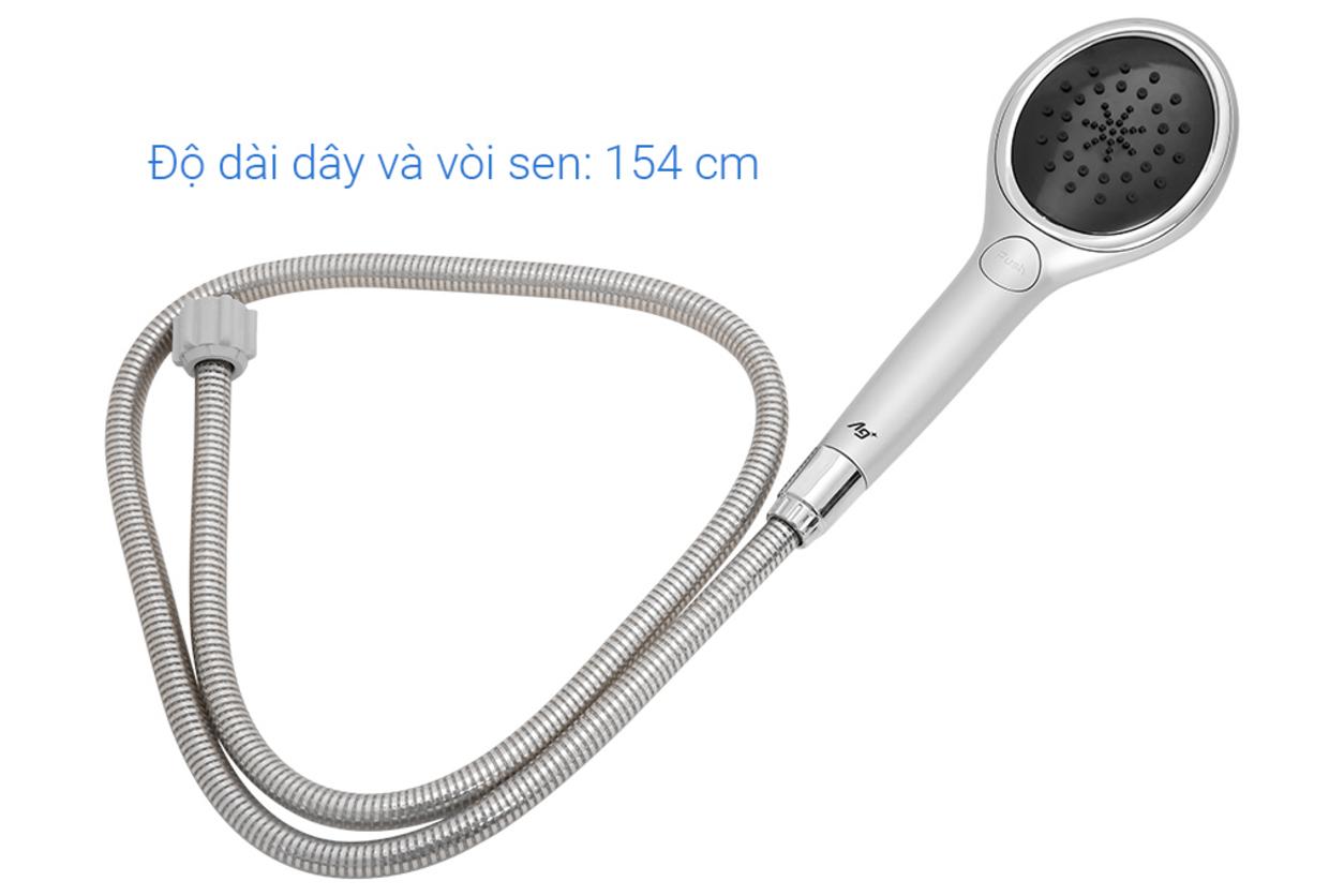 Vòi sen Ag+ và vỏ ABS tăng tiện nghi và độ bền.