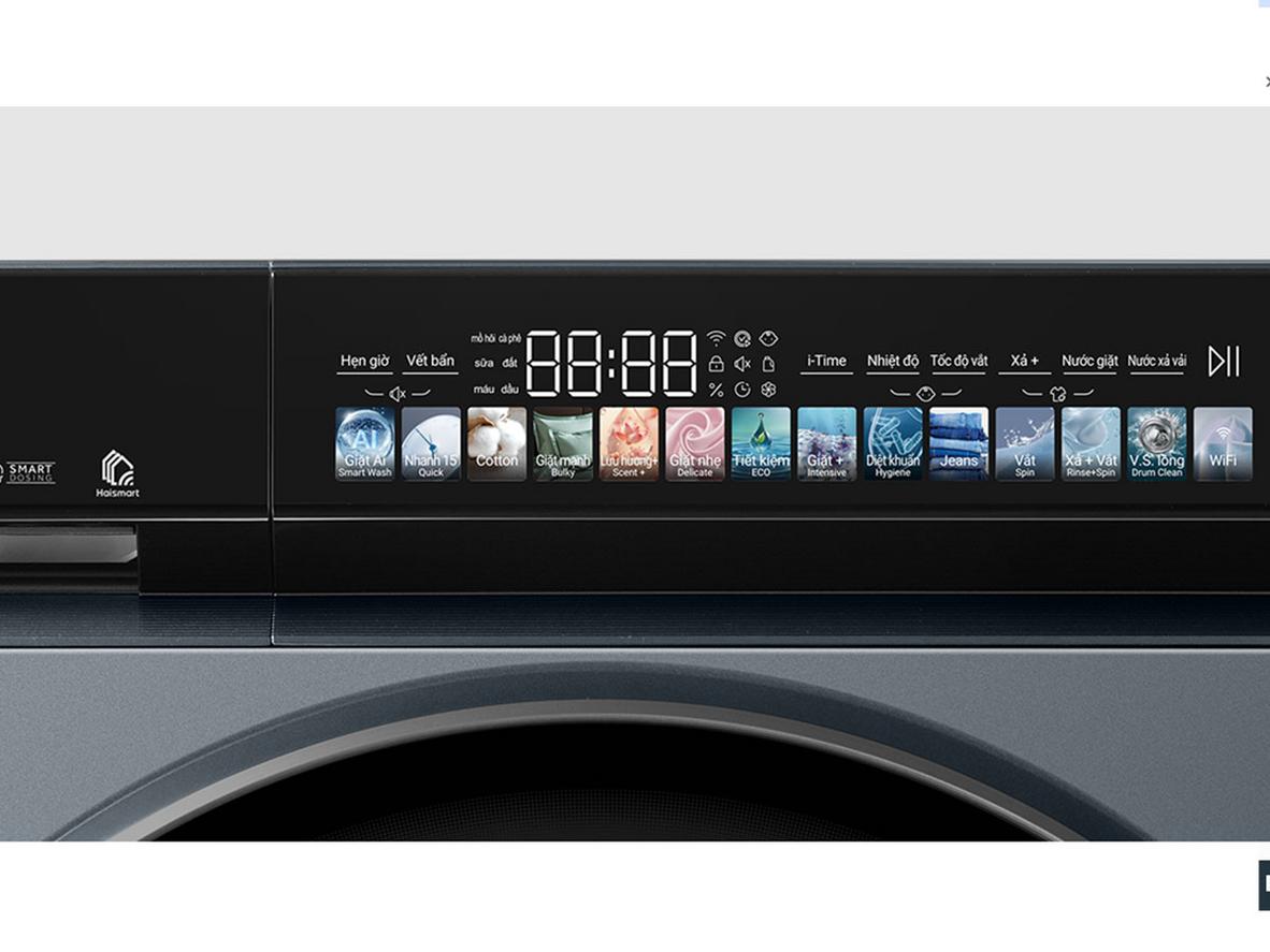 Wi‑Fi Haismart giúp điều khiển máy giặt từ xa tiện lợi.