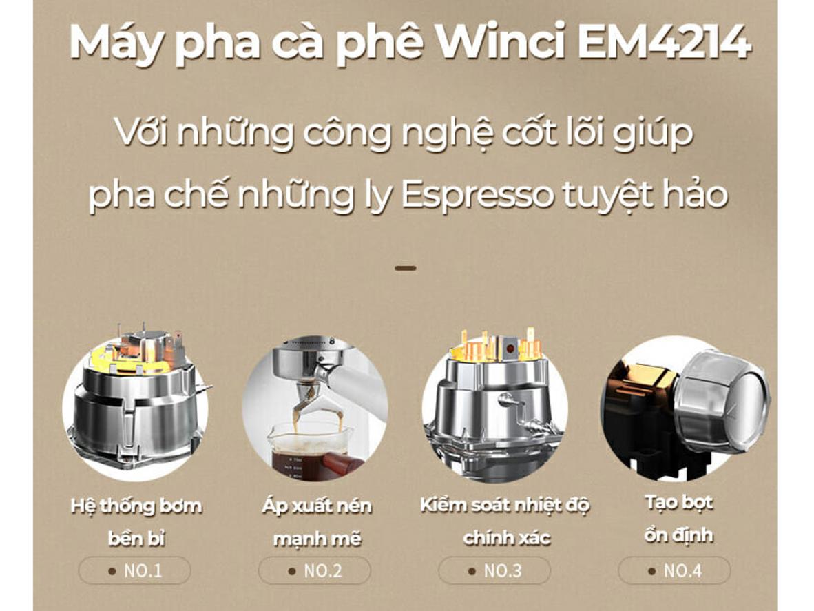Phin lọc 1-2 ly và cà phê bột giúp máy linh hoạt, dễ dùng hằng ngày.