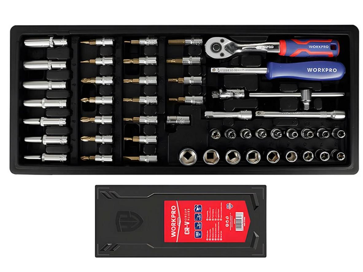Bộ đầu cờ lê thay thế 1/4 inch Workpro WP209038 (50 chi tiết)