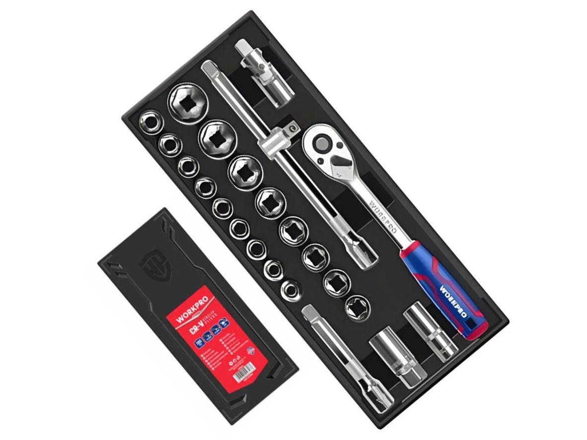 Các chi tiết chính của bộ đầu cờ lê thay thế Workpro WP209041.