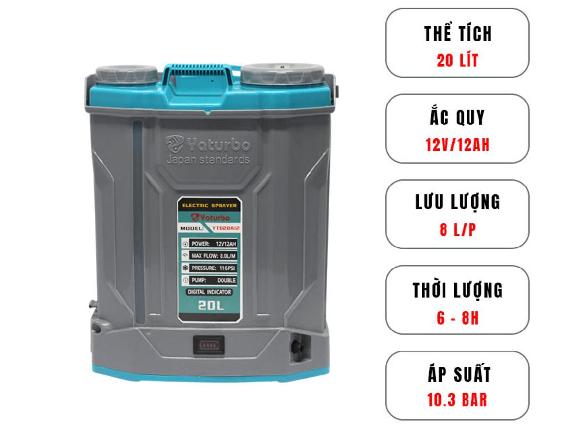 YTB20A12 phù hợp cho vườn vừa, vườn lớn và nhu cầu khử khuẩn.