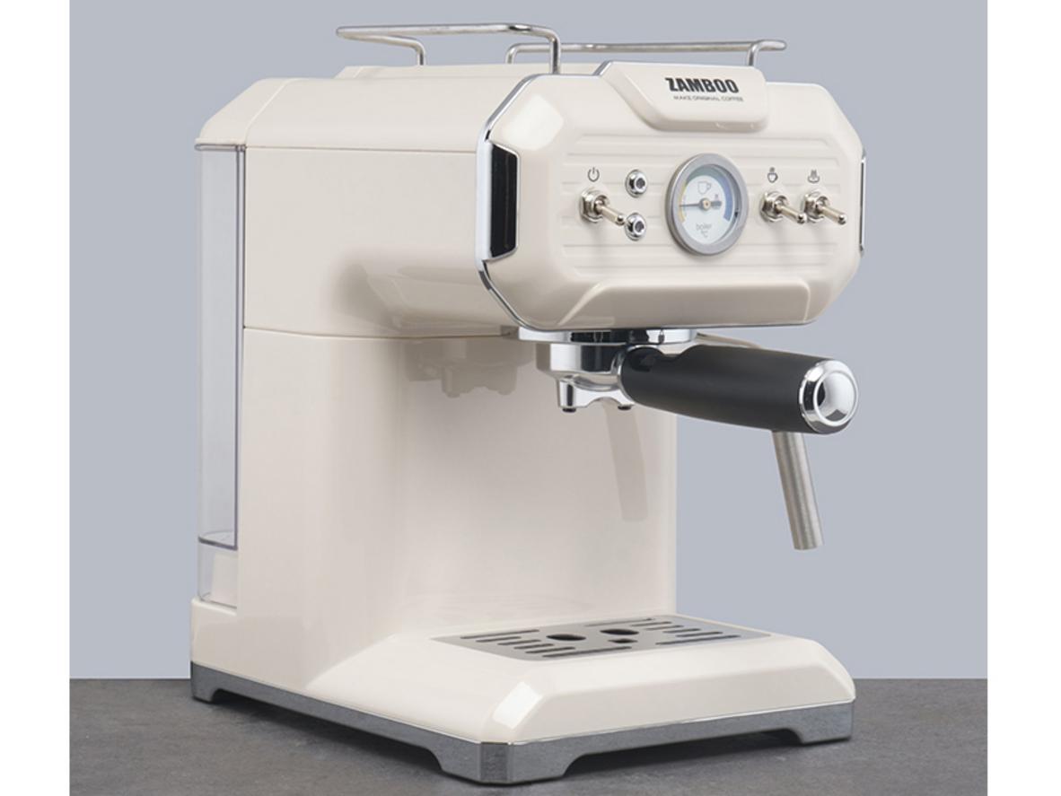 Thiết kế vintage gọn đẹp của máy pha cà phê Zamboo ZB-92CF.