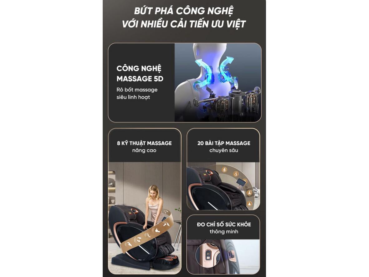 Zero Gravity 170 độ và cảm biến sức khỏe.