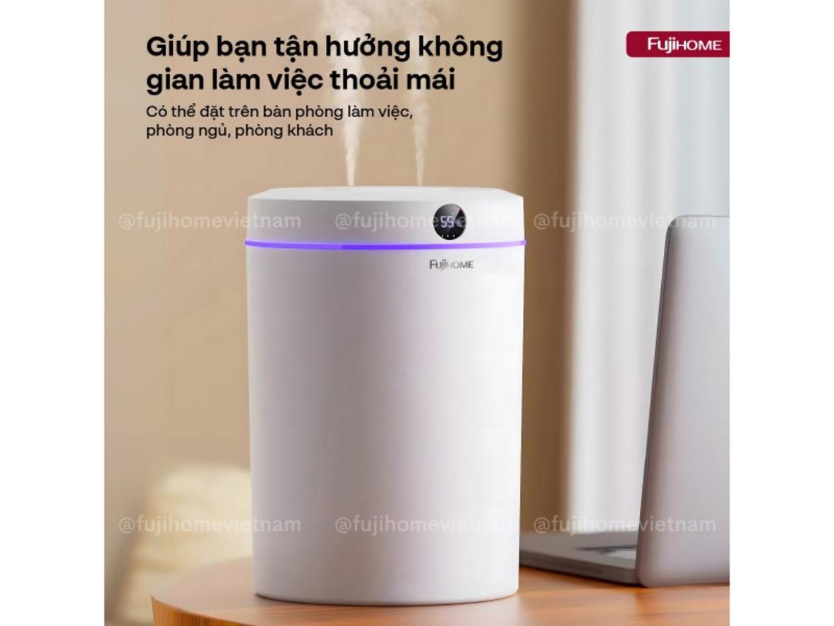 2 vòi phun kép giúp hơi ẩm tỏa đều hơn trong phòng.