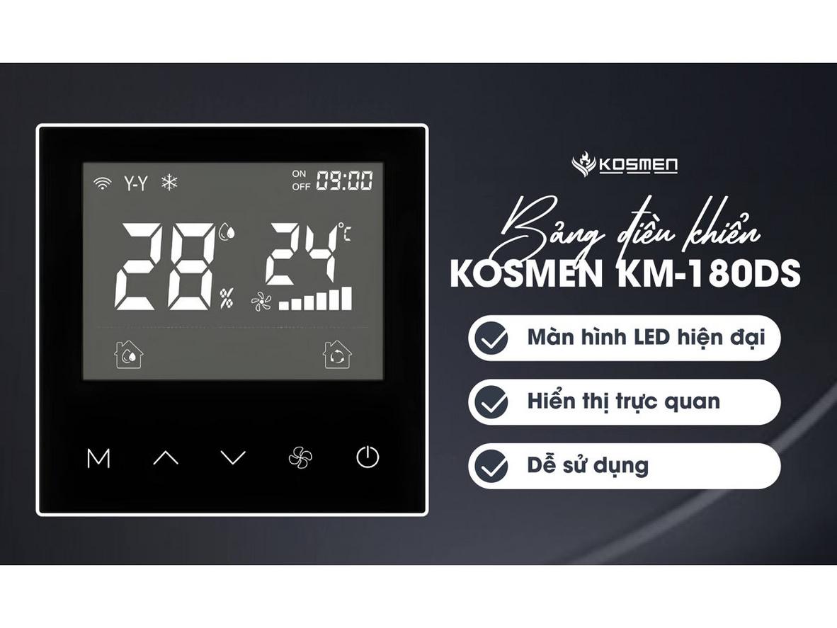 KM-180DS vận hành ổn định trong dải 5°C–38°C với công suất 2.540W.