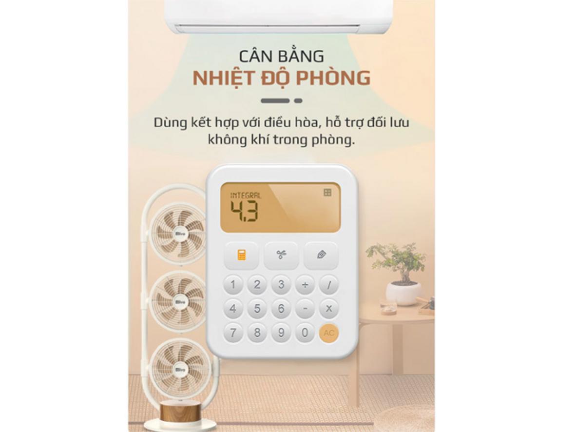 3 lồng quạt độc lập giúp luồng gió mạnh và đều hơn trong không gian sống.