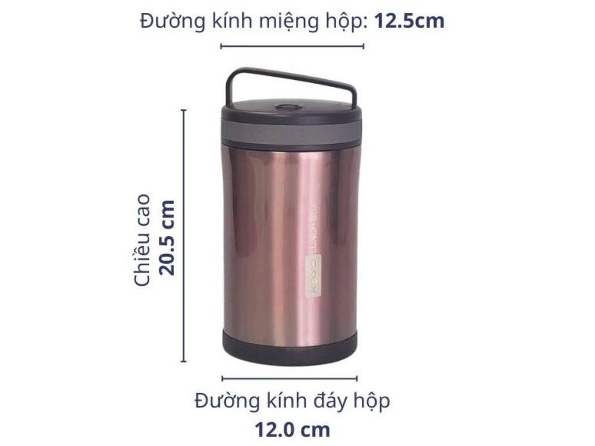 3 ngăn 250ml + 450ml giúp chia cơm và món ăn khoa học, gọn gàng.