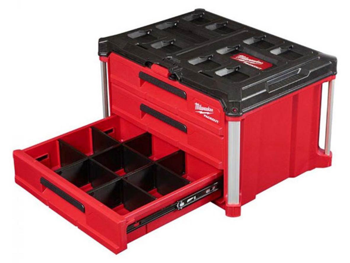 3 ngăn kéo cao khoảng 7,6 cm giúp phân loại dụng cụ nhỏ rất nhanh.