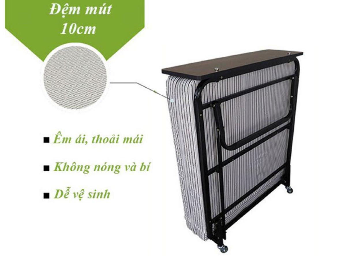 4 bánh xe giúp giường phụ khách sạn GP-G10 di chuyển linh hoạt trong vận hành.