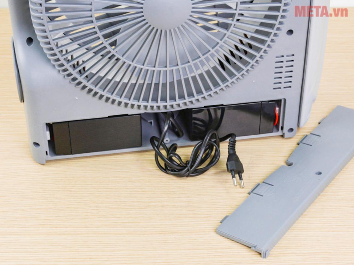 Ắc quy khô 6V 4.5Ah giúp quạt hoạt động khi mất điện.