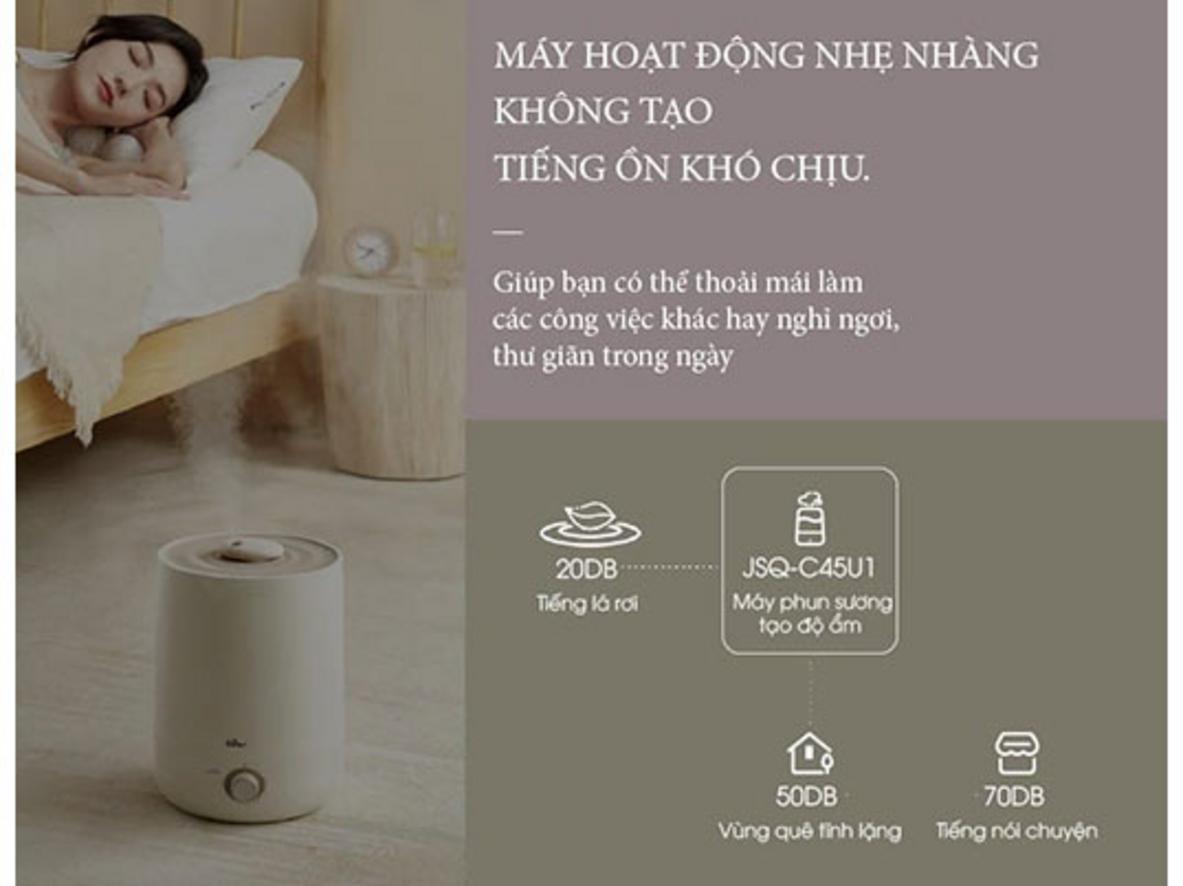 Mức phun 180–350 ml/h phù hợp không gian 35–40m².