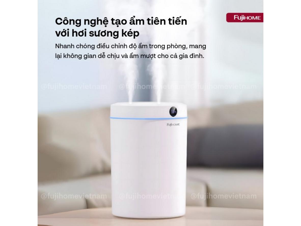 Bình 5 lít giúp HM05B chạy lâu, giảm công châm nước.