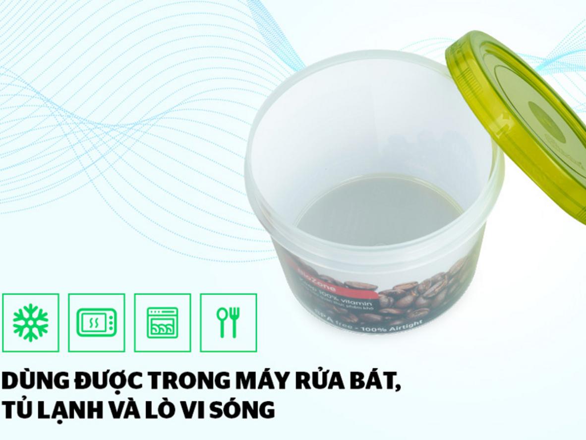 BioZone 400ml dùng linh hoạt trong lò vi sóng, tủ lạnh và máy rửa bát.