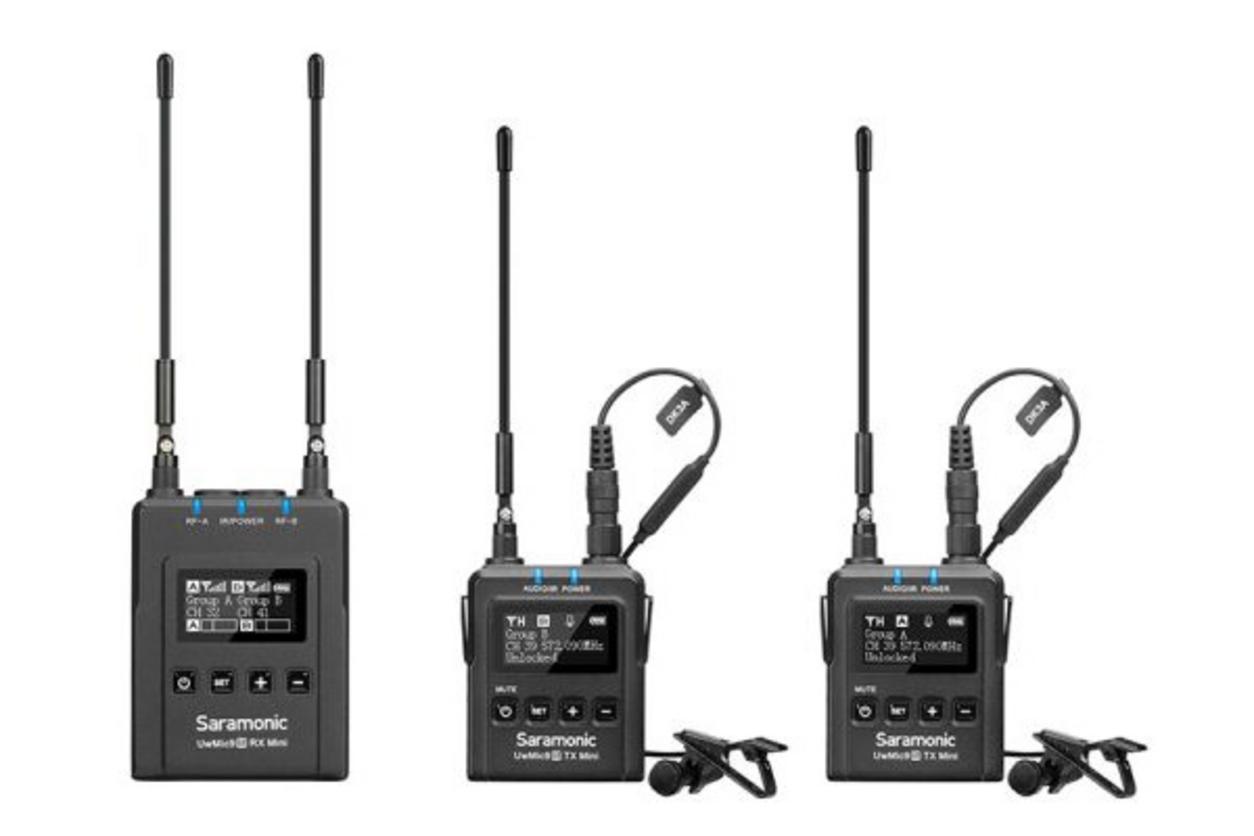 Bộ micro không dây Saramonic UwMic9S Kit 2 Mini gọn nhẹ cho quay 2 người