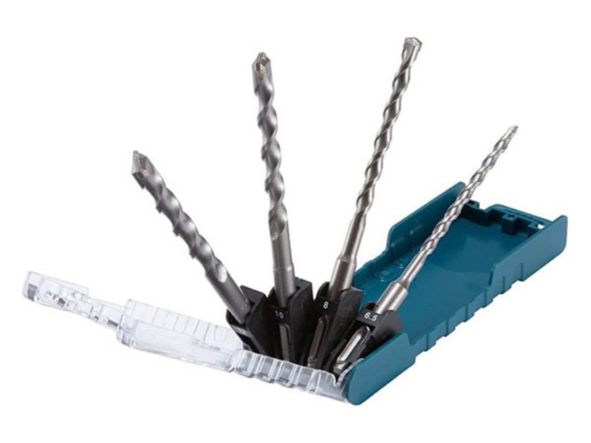 Bộ mũi khoan 4 món Makita D-74728 chuẩn SDS-Plus gồm 4 size phổ biến.