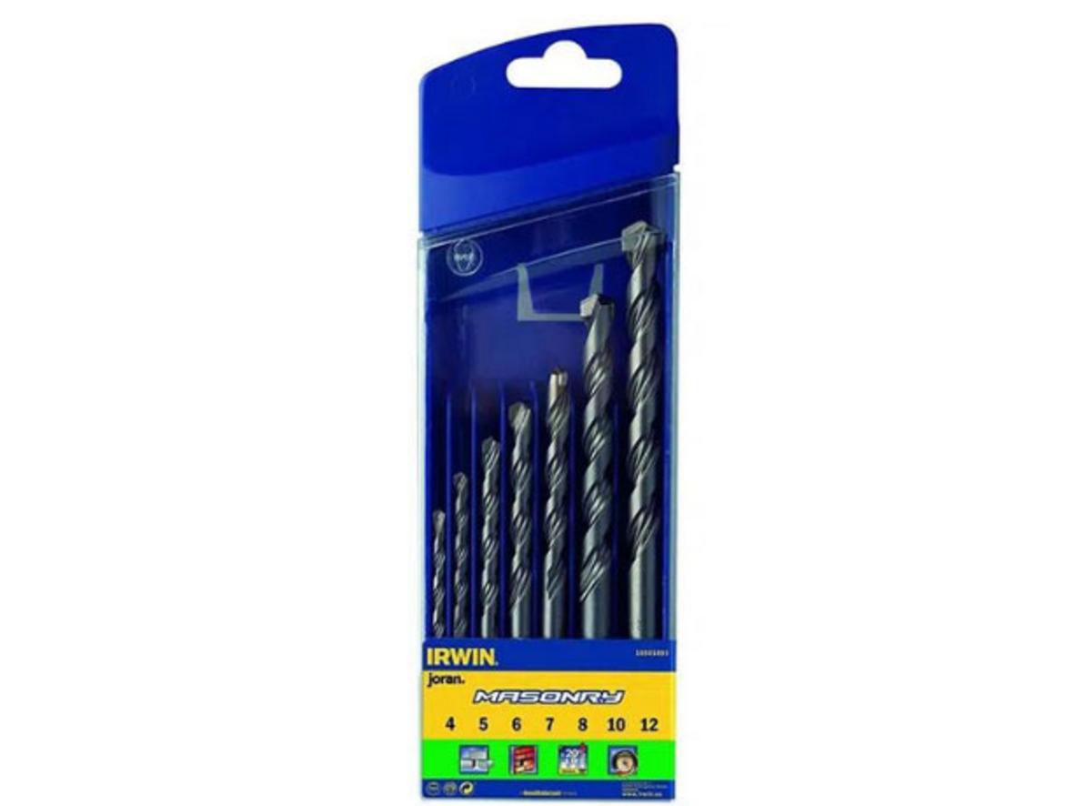 Bộ mũi khoan bê tông đuôi trụ 7 cây Irwin 10501893 gồm đủ 7 size thông dụng 4-12 mm.