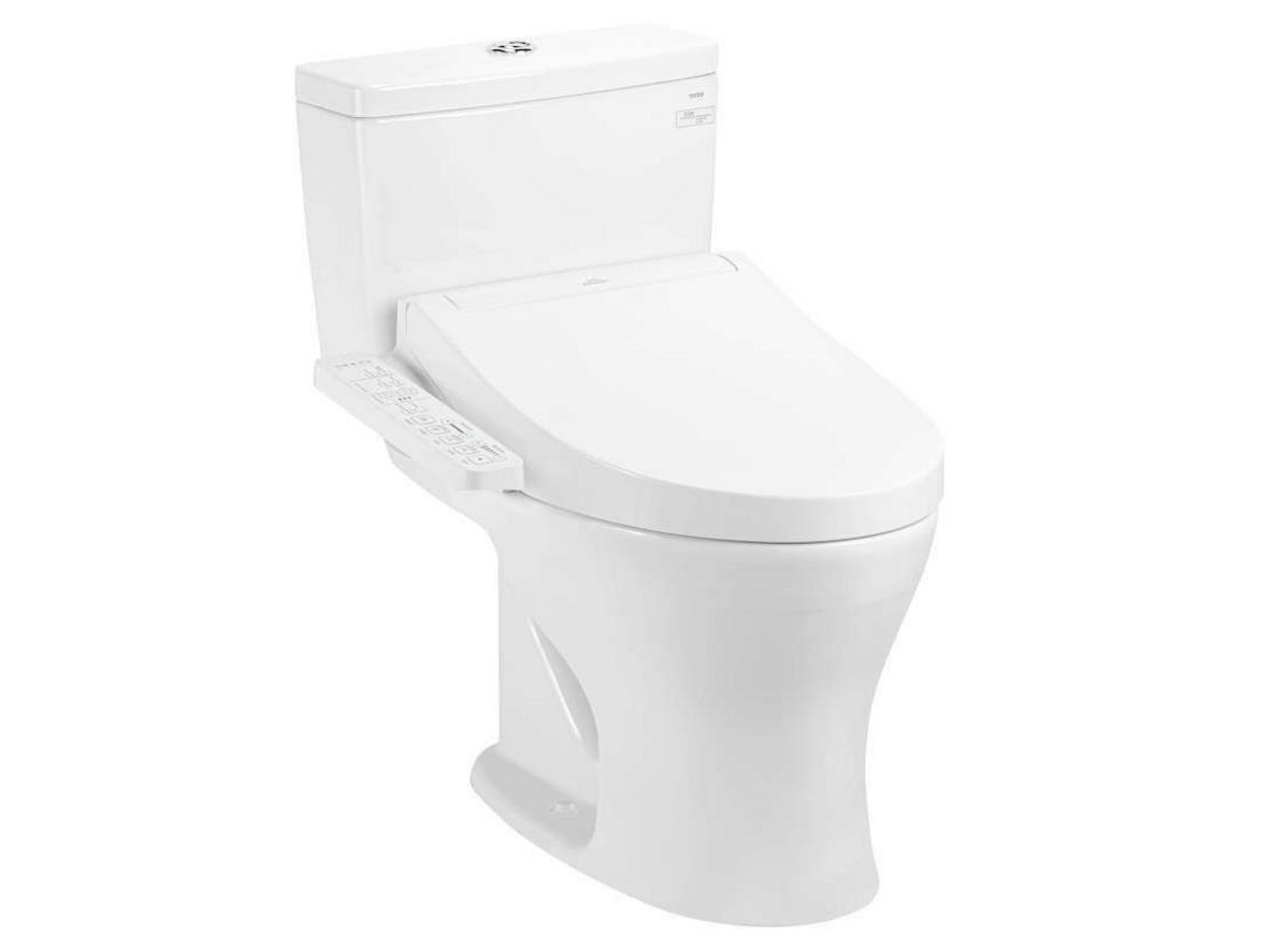 Bồn cầu 2 khối CS735DW16 kèm nắp rửa điện tử WASHLET C2, phù hợp phòng tắm gia đình hiện đại.