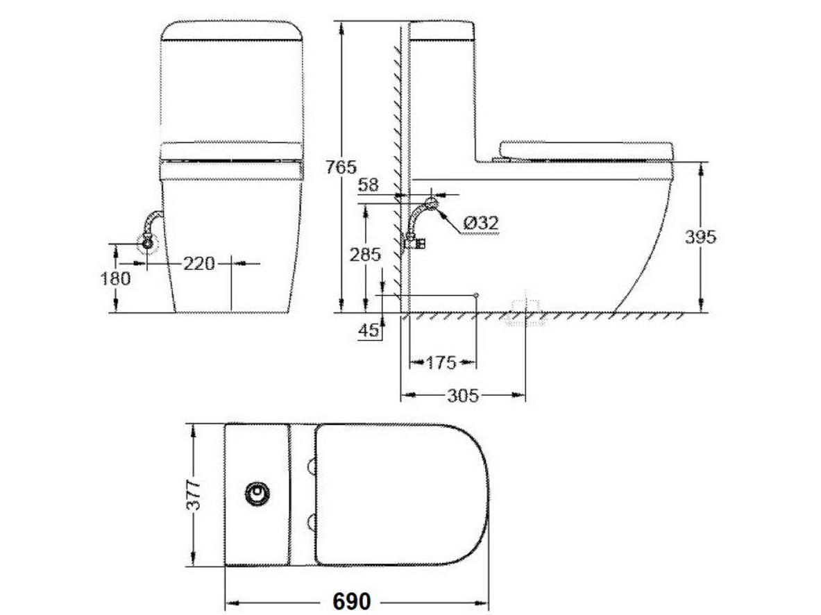 Thiết kế liền khối của Grohe Eurosmart 39119001 giúp dễ vệ sinh và tăng thẩm mỹ phòng tắm.