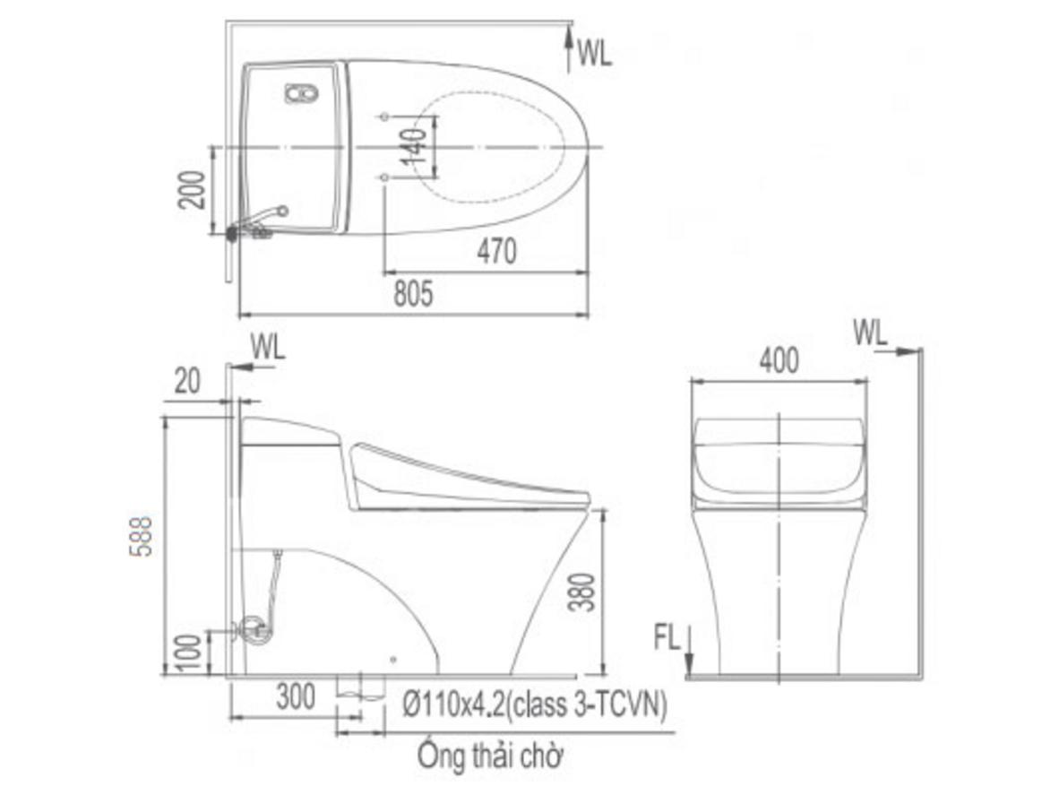 Bồn cầu INAX AC-1008R/CW-KB22AVN cho trải nghiệm sạch hơn và tiện nghi hơn trong phòng tắm gia đình.