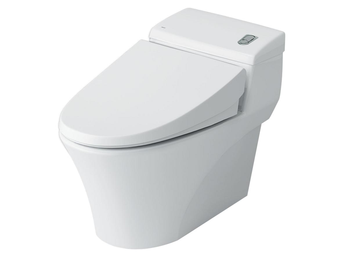 Bồn cầu 1 khối INAX AC-1008VRN xả nhấn với thiết kế liền khối hiện đại, dễ vệ sinh.