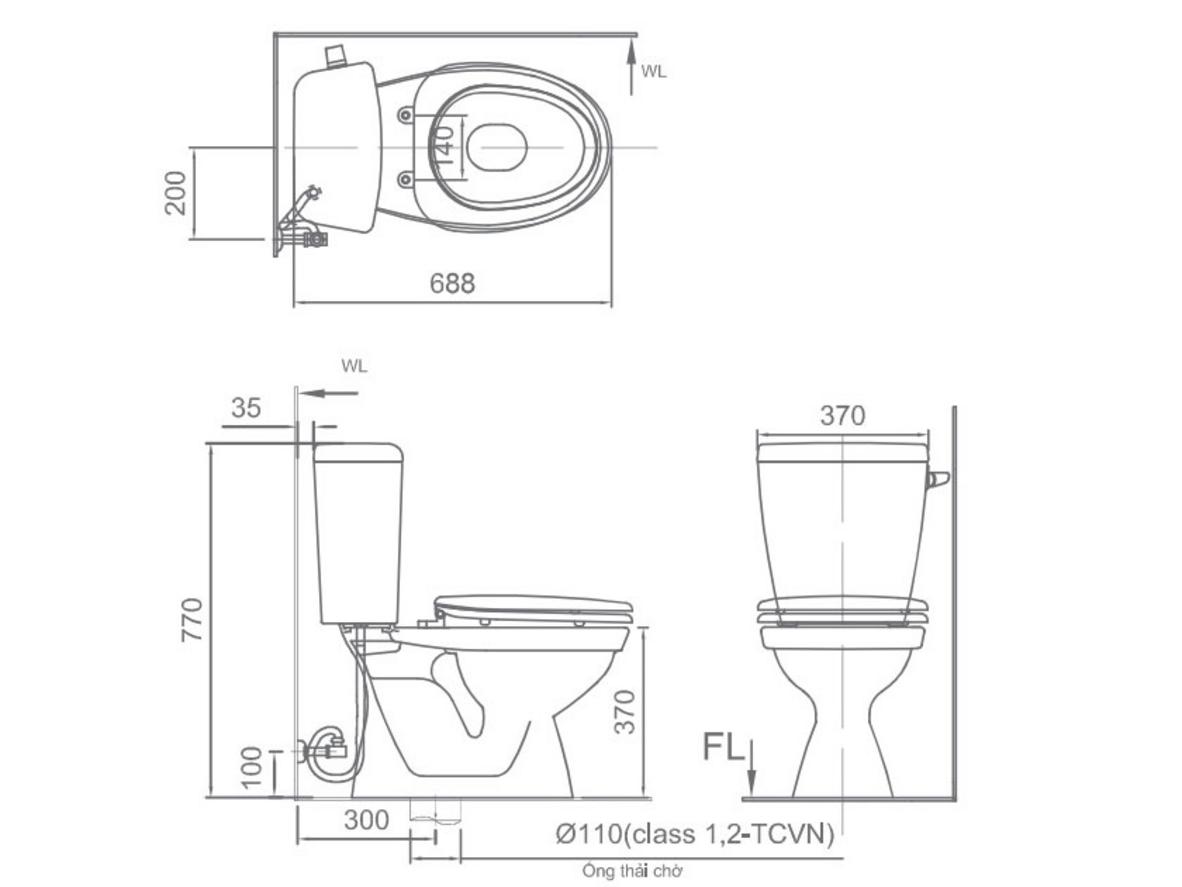 Bề mặt men sứ chống bám bẩn giúp vệ sinh nhanh hơn và giữ bồn cầu sáng lâu.