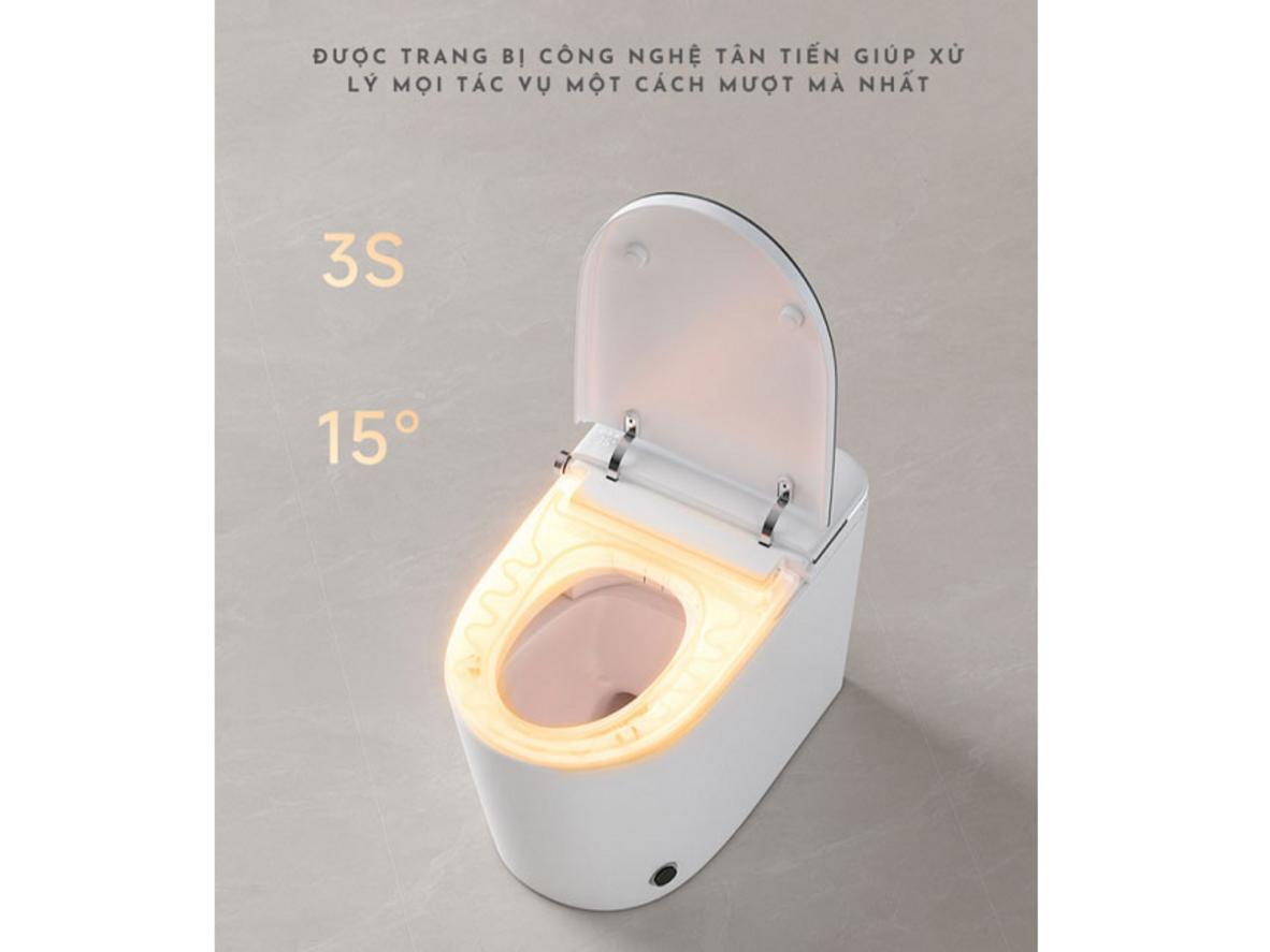 Bồn cầu thông minh Shindo C8611 Neo mang lại trải nghiệm vệ sinh rảnh tay và tiện nghi hơn.