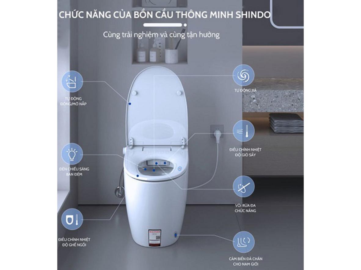 Các tính năng tự động của Shindo C8611 Neo hỗ trợ rửa sạch, sấy khô và khử mùi hiệu quả.