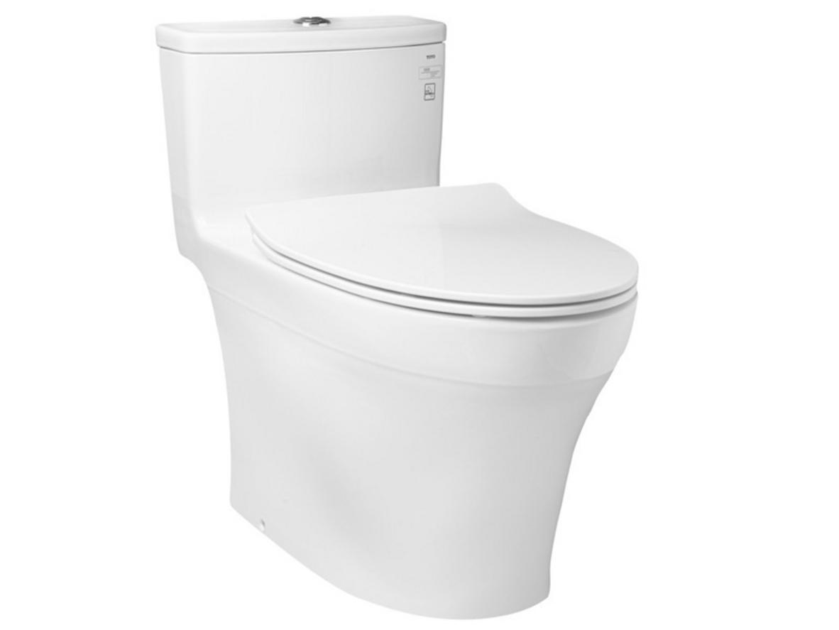 Bồn cầu 1 khối Toto MS885DT8 với thiết kế thân kín và nắp êm TC600VS.