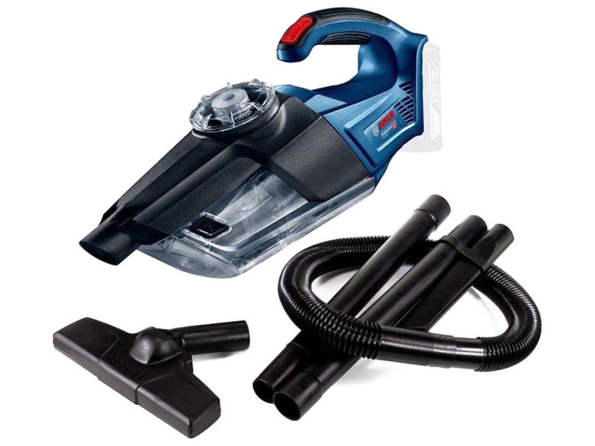 Lực hút 6 kPa và lưu lượng khí 10 lít/giây giúp Bosch GAS 18V-1 dọn bụi khô nhanh trên xe hơi và sofa.