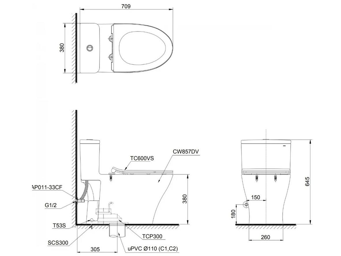 Mua TOTO MS857DT2 chính hãng tại Siêu Thị Đại Việt với chứng từ rõ ràng.