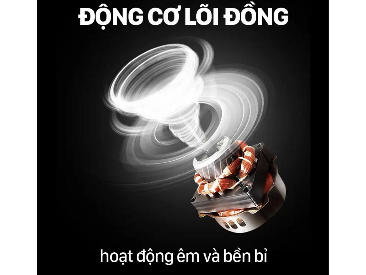 CW-7213A cho luồng gió mạnh nhờ 55W, 5 cánh và sải cánh 40cm.