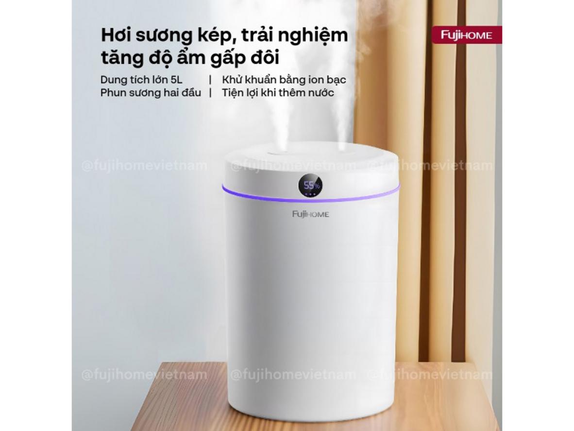 Công nghệ siêu âm giúp HM05B tạo sương mịn và vận hành êm.