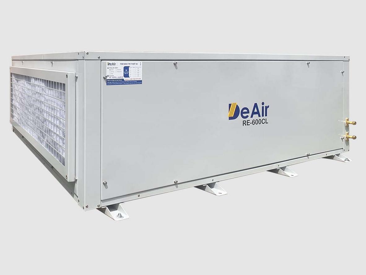 DeAir RE 600CL lắp treo trần giúp tiết kiệm diện tích và xử lý ẩm công nghiệp hiệu quả.