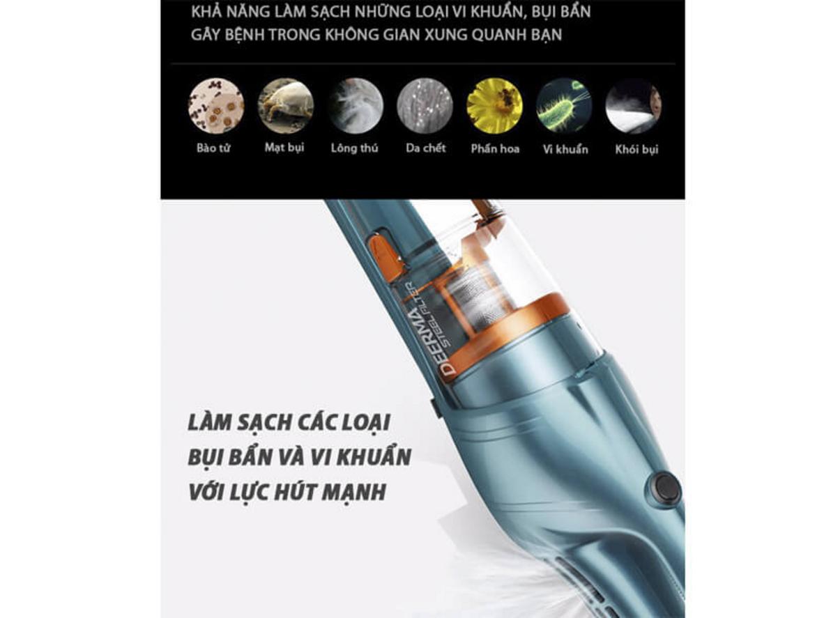 Bộ lọc HEPA hỗ trợ giữ bụi tốt hơn, phù hợp không gian cần vệ sinh kỹ.