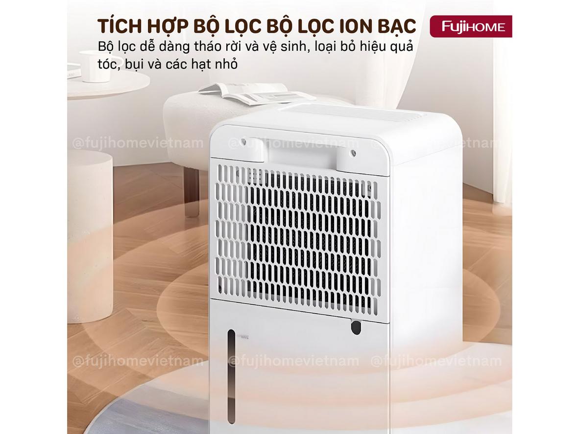 Độ ồn 35–39 dB giúp DH12NEW phù hợp phòng ngủ, phòng làm việc và căn hộ nhỏ.