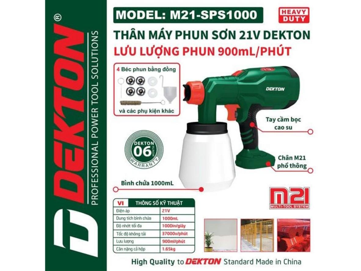 Độ nhớt tối đa 100 DIN/giây giúp máy phù hợp nhiều loại sơn phổ biến.