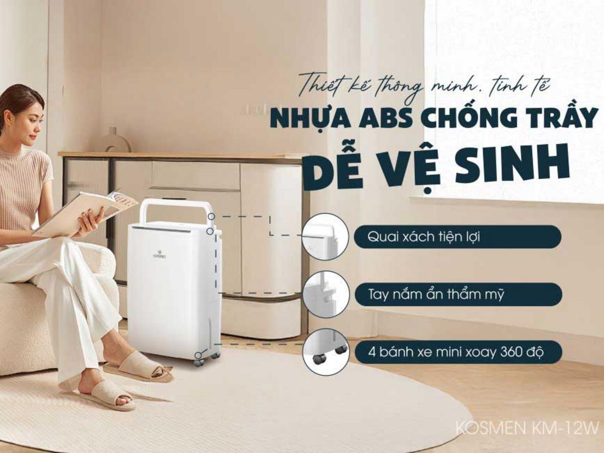 Độ ồn ≤ 40 dB(A) giúp KM-12W phù hợp cho phòng ngủ và phòng làm việc.