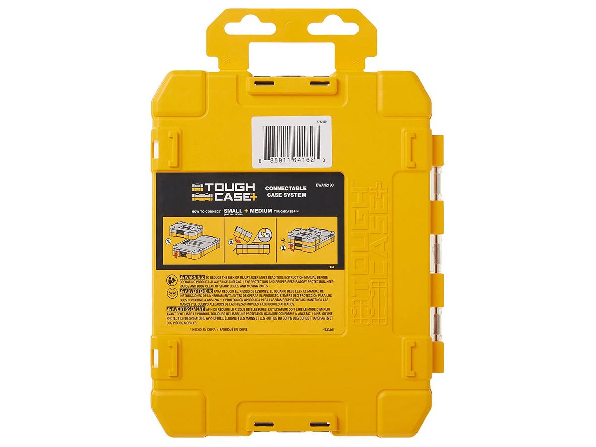 Nhựa ABS cao cấp giúp hộp Dewalt DWAN2190 bền và dễ mang theo.