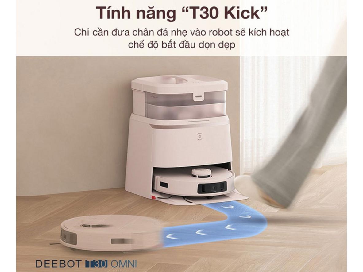 Trạm OMNI giúp Ecovacs Deebot T30 Omni tự giặt giẻ, sấy khô và tự đổ rác, giảm thao tác bảo trì.