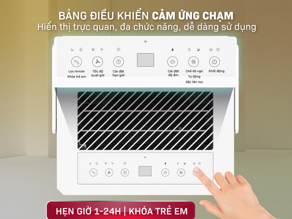 Bảng điều khiển cảm ứng giúp Fujihome DH14 dễ sử dụng mỗi ngày.