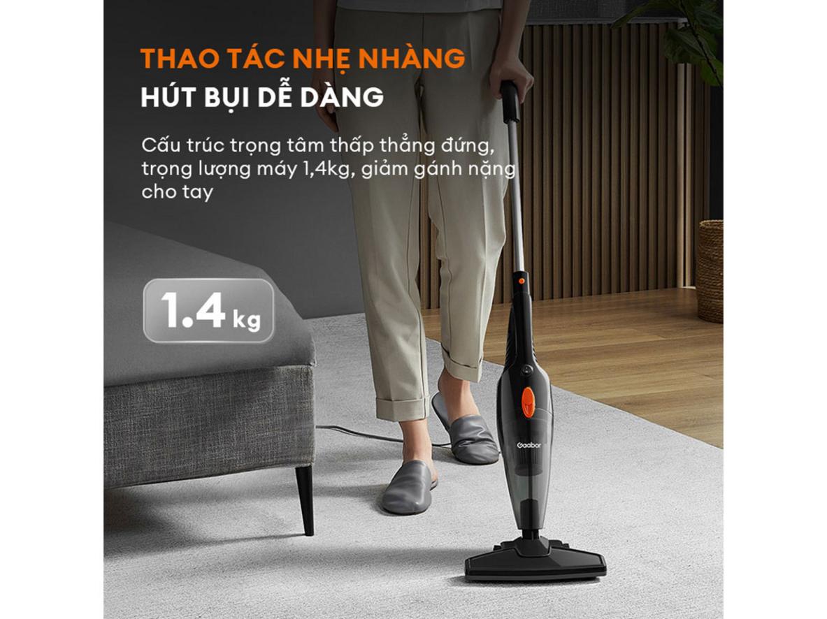 Hộp bụi 1,5 lít giúp giảm số lần đổ bụi trong quá trình dọn nhà.
