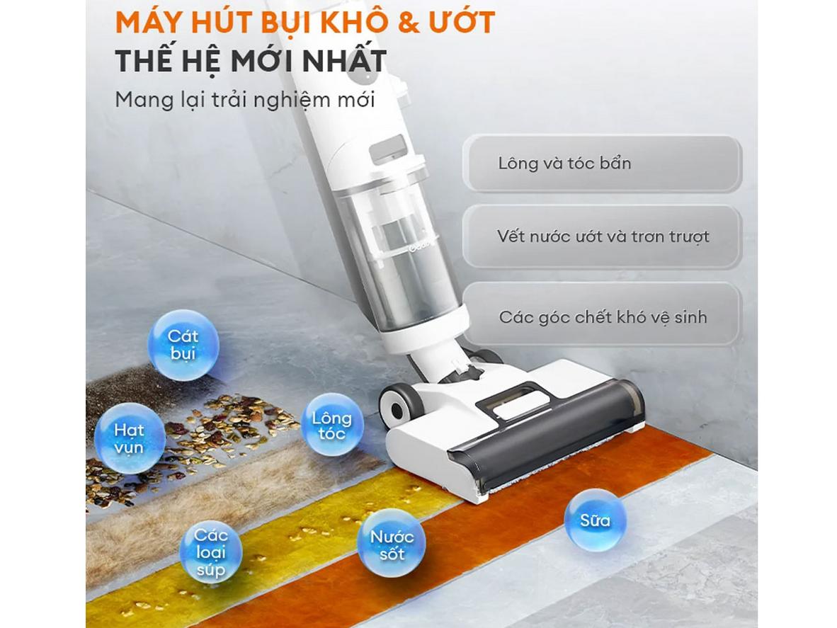 Lực hút 9.000Pa kết hợp công suất 200W hỗ trợ làm sạch bụi bẩn hằng ngày.