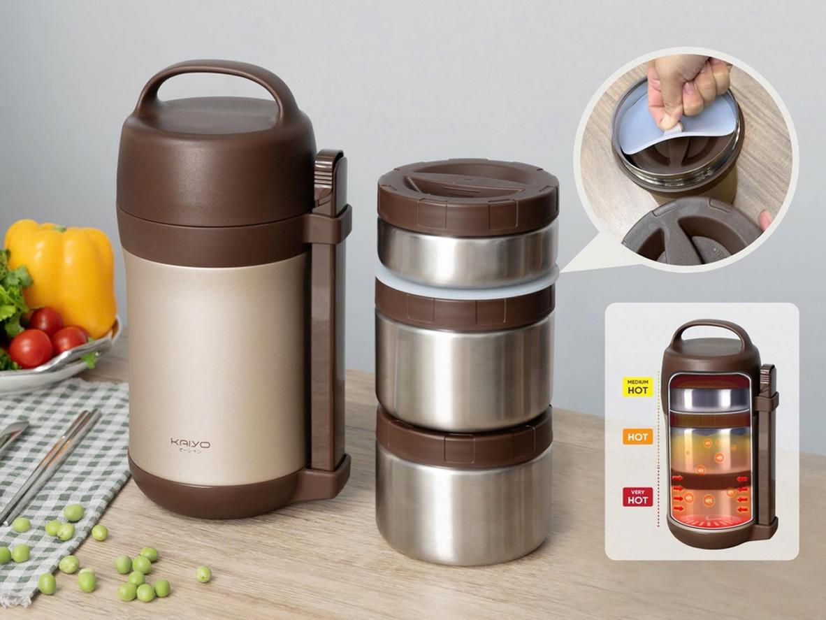 Công nghệ giữ nhiệt chân không giúp Kaiyo 1600ml giữ nóng tới 12 giờ.