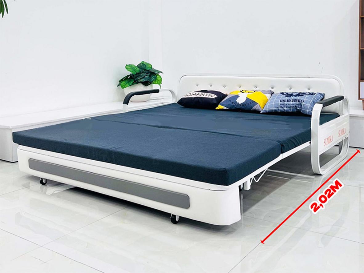 Giường xếp Sofa gấp gọn Sumika SKB180 rộng 180cm, dùng như sofa ban ngày và giường ngủ đôi khi cần.