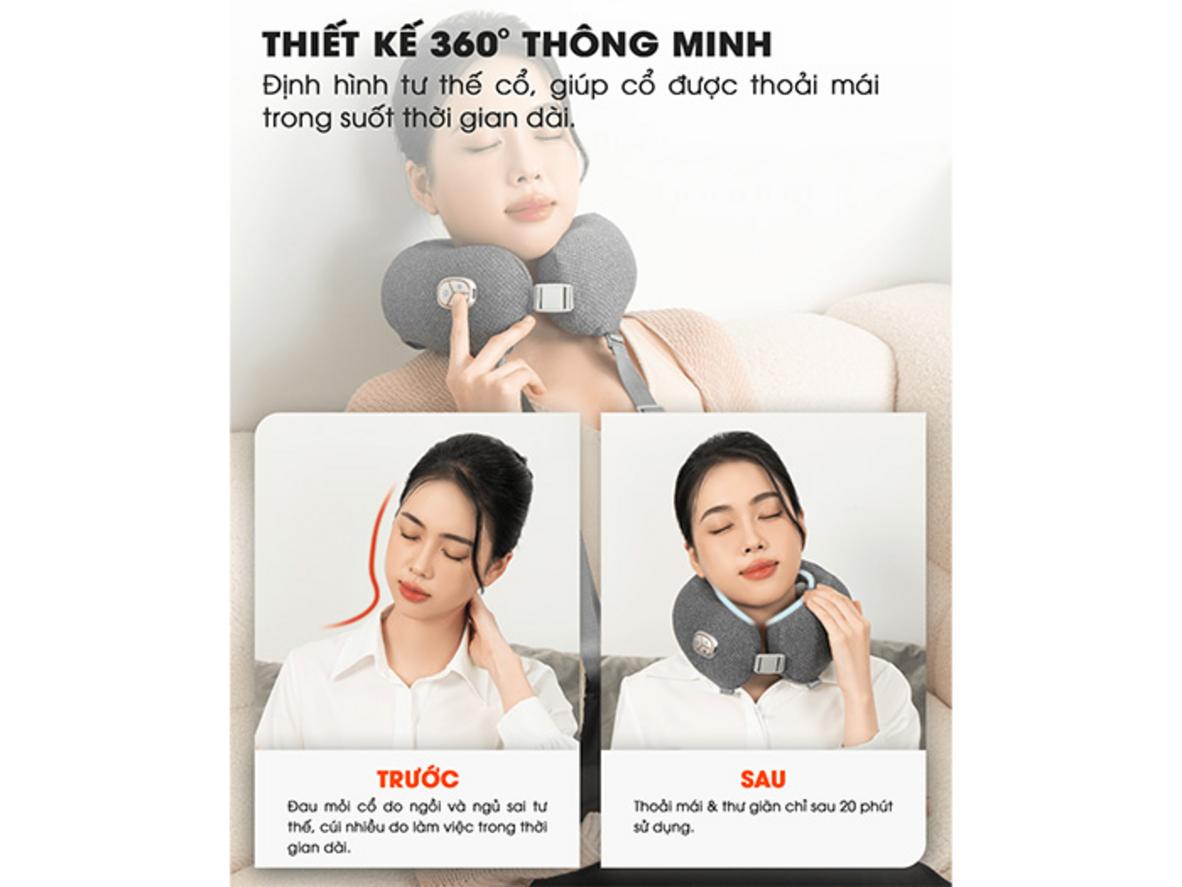 Cấu tạo và công nghệ của gối massage cổ vai gáy chữ U Ajido Ineck N3 Pro.
