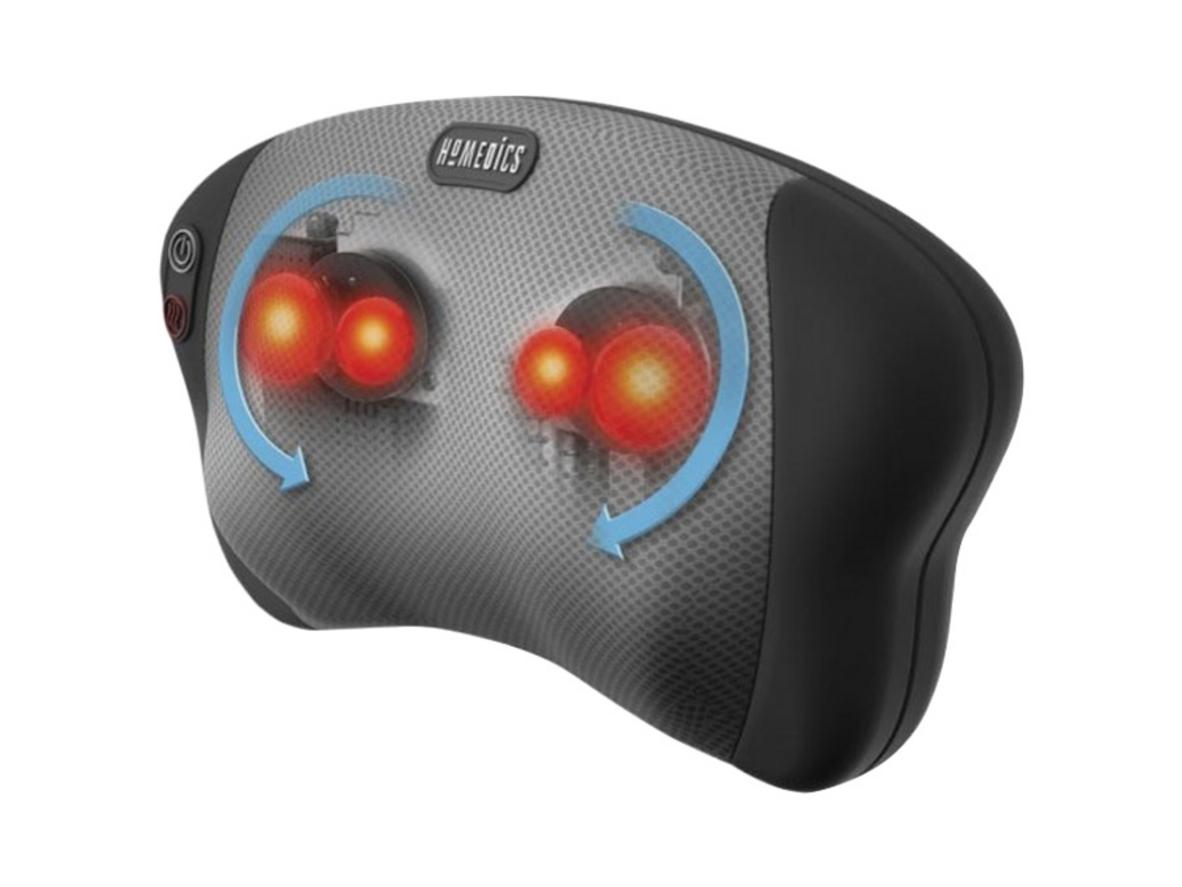 Gối massage Shiatsu 4 bi lăn kèm nhiệt Homedics SP-6H-GB gọn nhẹ, dễ dùng tại nhà và văn phòng.