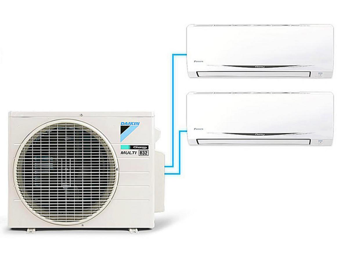 Hệ thống máy lạnh Daikin Multi S inverter 3.0HP gọn đẹp cho 2 phòng riêng biệt.