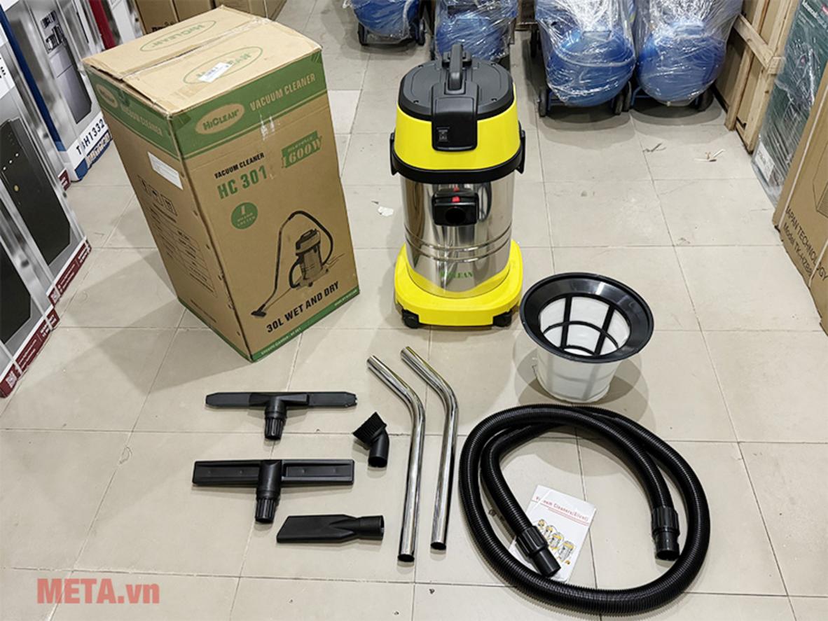 Thùng inox 30L bền chắc, phù hợp hút bụi ướt và nước thải.